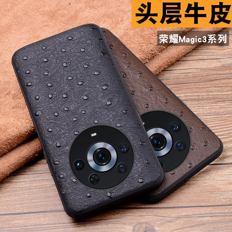 

Hot New Genuine Leather Luxury Crocodile Head Phone Case For Honor Magic 3 Pro Cover For Honor Magic3 Pro 6.76 Inch Cases