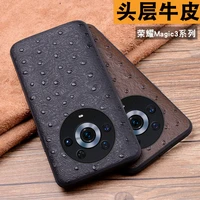 hot new genuine leather luxury crocodile head phone case for honor magic 3 pro cover for honor magic3 pro 6 76 inch cases