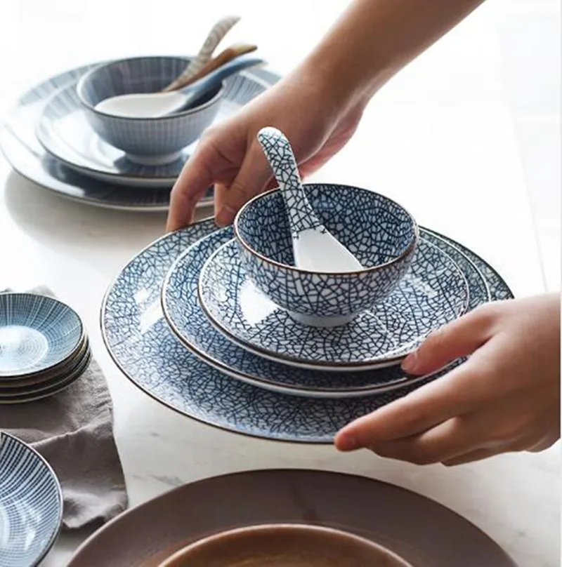 Керамическая тарелка в японском стиле для соуса фруктов и десертов Классическая