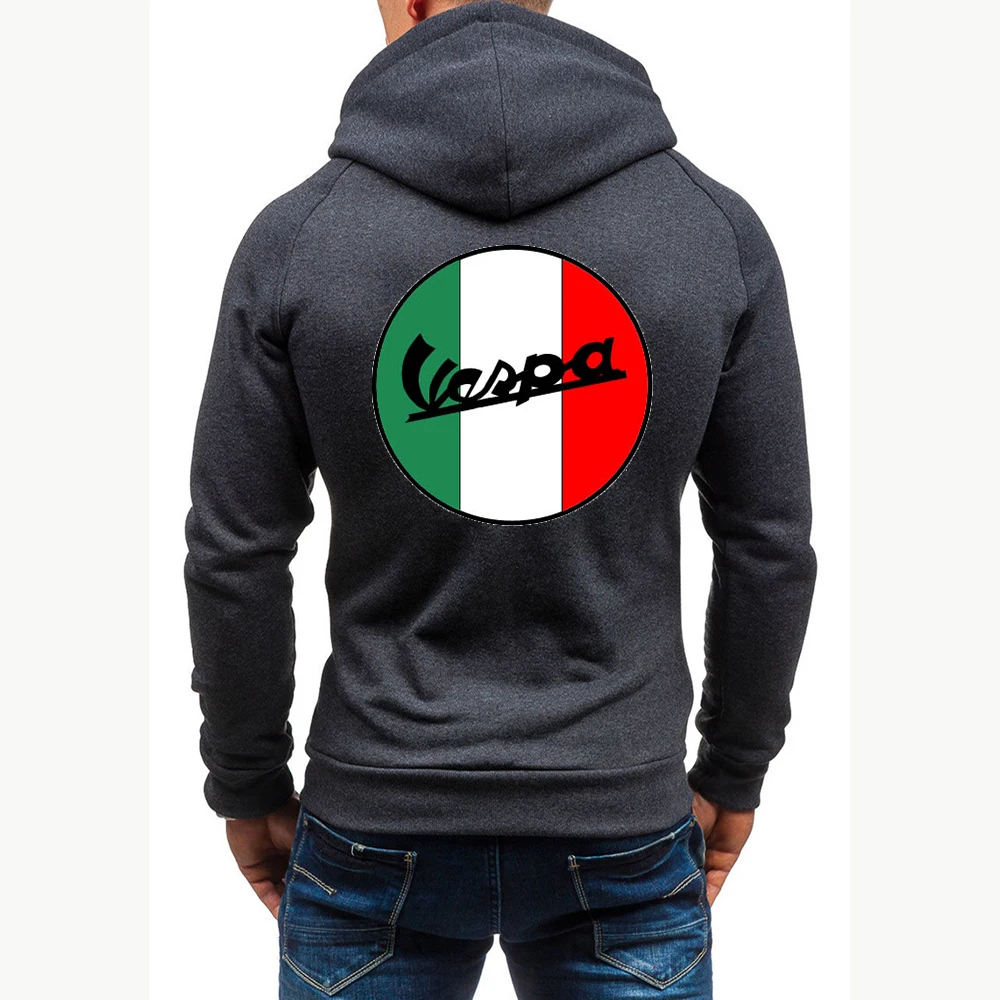 

Vespa Logo Hoodies Men Spring Casual Solid Zipper Long Sleeve Hoodie Sweatshirt Top Outwear Coats Hooded Coats Lil Peep