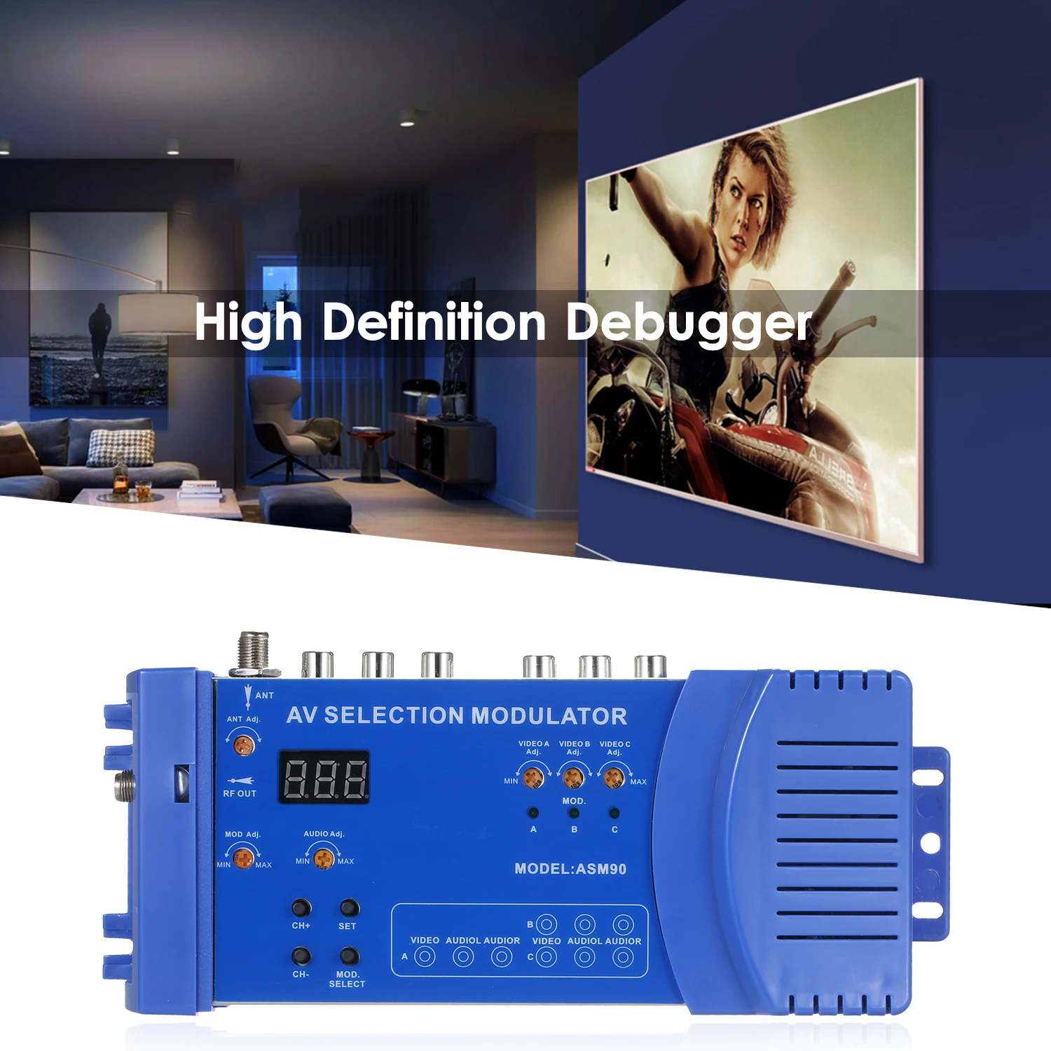 AMS90 модулятор AV дополнительный VHF UHF PAL/NTSC Стандартный RCA конвертер Портативный