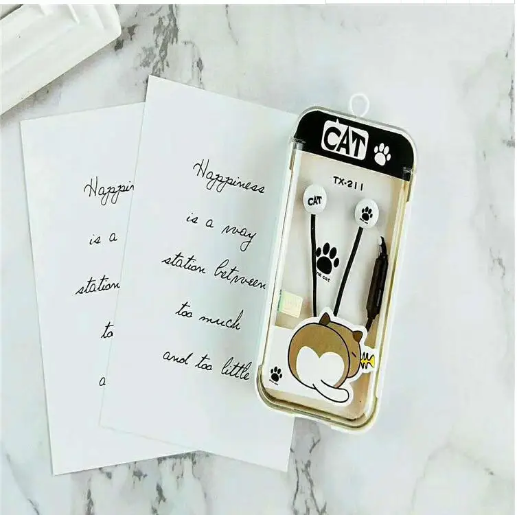 Милые наушники &quotКошка&quot с мультипликационным принтом цветные двойные