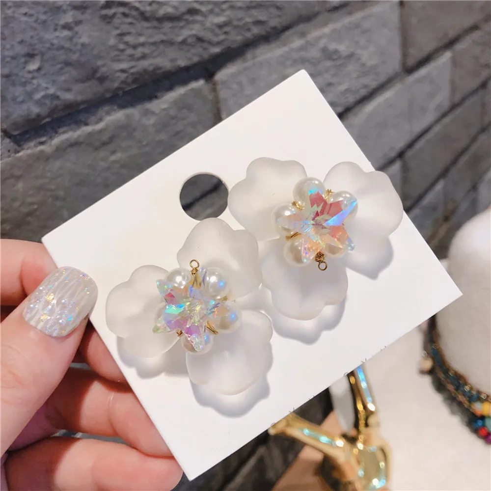 Женские серьги с цветком милые серьги-гвоздики для девочек модные ювелирные