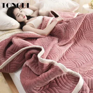 TONGDI теплое мягкое одеяло Raschel утолщенное тяжелое элегантное флисовое