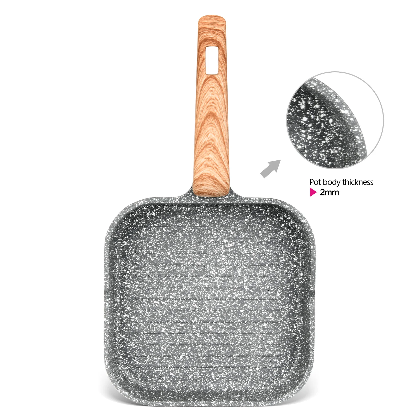 FISSMAN 14 см мини сковорода для гриля с антипригарным мраморным покрытием