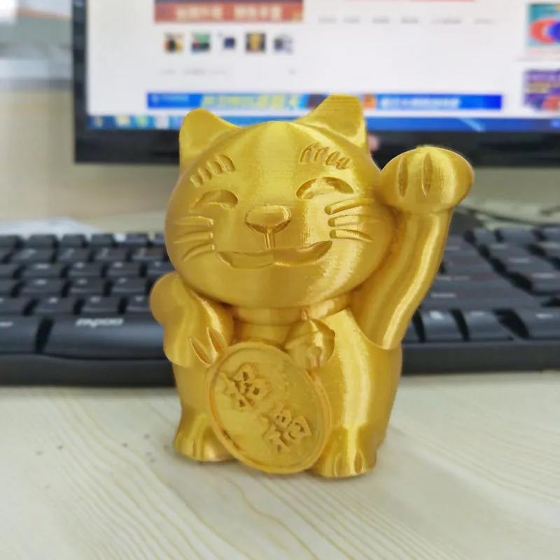 Шелковая нить для 3D принтера PLA Gold 1 75 мм 500 г шелковистая блестящая золотая Ручка
