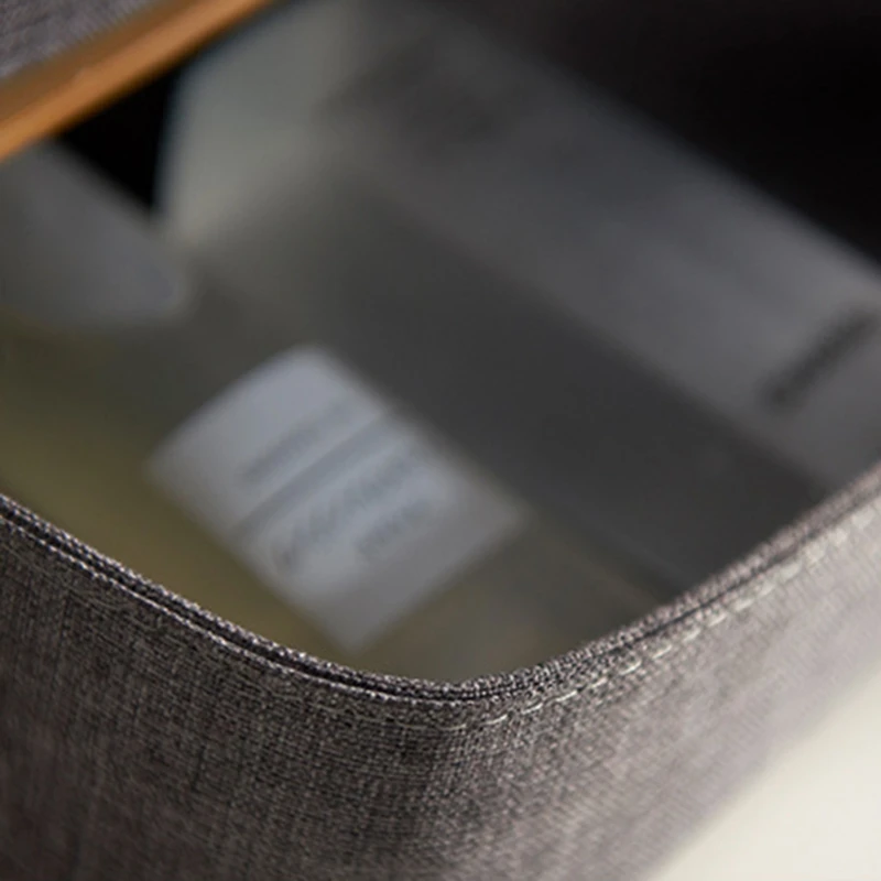 

2/3 Layers Bamboo Wood Oxford Cloth Drawer Storage Box Cabinet Basket Case Jewelry Cosmetic Rack Organizer