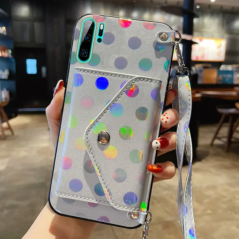 Ремешок бумажник чехол для Huawei P30 Pro кожаная цепочка на заднюю панель телефона