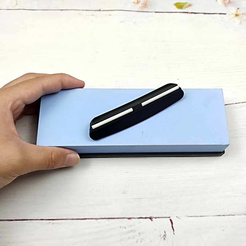 

3-piece set knife sharpening stone Whetstone sharpening stone Thicken 15mm stone With angle guide and bamboo base Honing stone