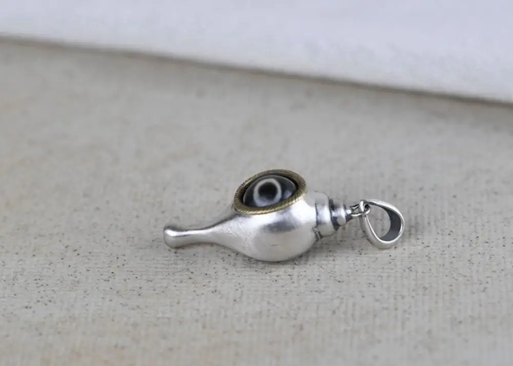 Винтажный кулон из 100% серебра 925 пробы в виде тибетского раковины буддистская