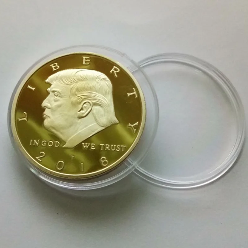 

Donald J Trump Of US President Donald Trump Silver Gold Plated EAGLE Commemorative Coin