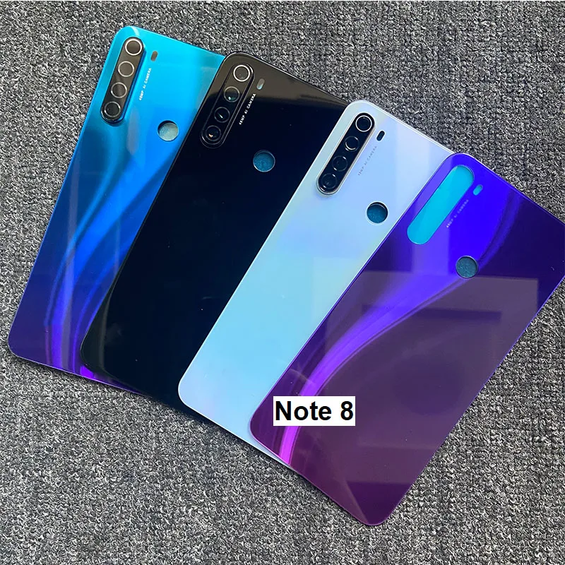 6.53&quot 2019 For Xiaomi Redmi Note 8 Pro Battery Cover Back Glass Rear Door Housing Case Panel With Camera Lens Adhesive Sticker |