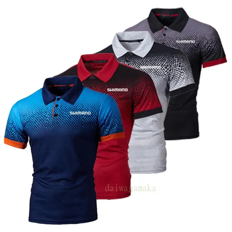 

Summer Fishing Clothes Polo Tees for Fishing Shirt Outdoor Breathable Quick-Dry Short Sleeve Sport Fishing T Shirt Men Clothing