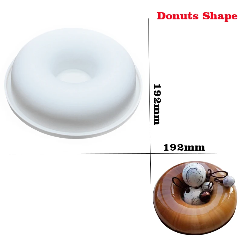 Donuts Больше форм силиконовая форма для торта круглая форма для пончиков мусс форма для десерта форма для выпечки формы для украшения торта инструменты BPA бесплатно - Цвет: Donuts