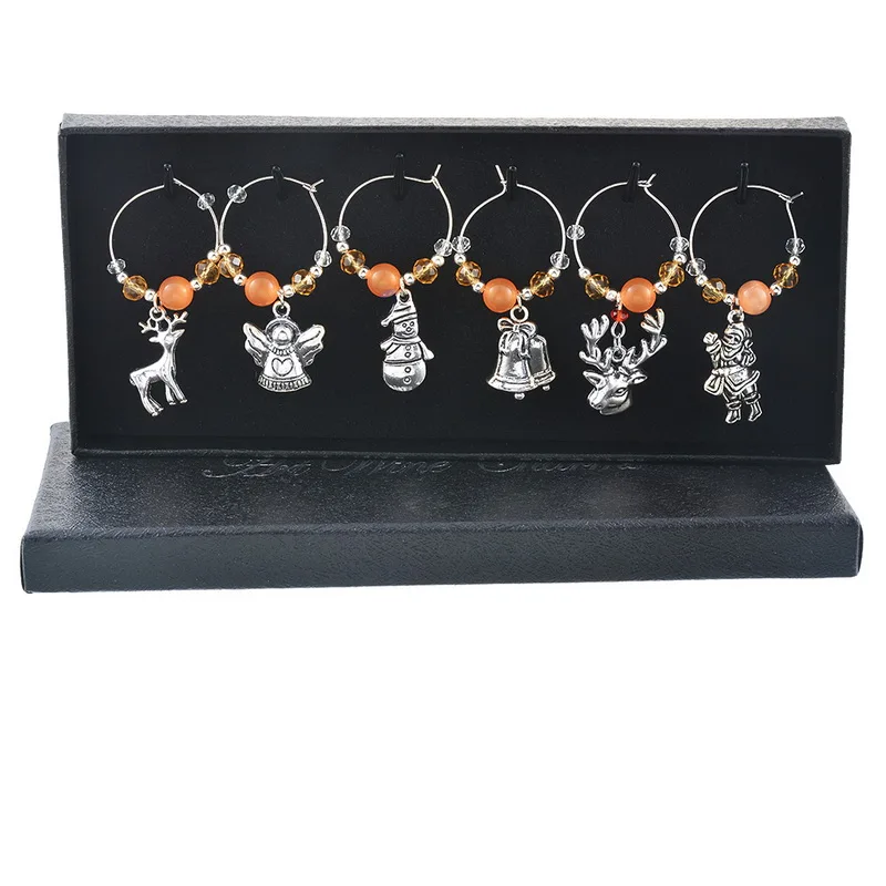 1 коробка оранжевая кристальная Рождественская эмалированная подвеска подвески