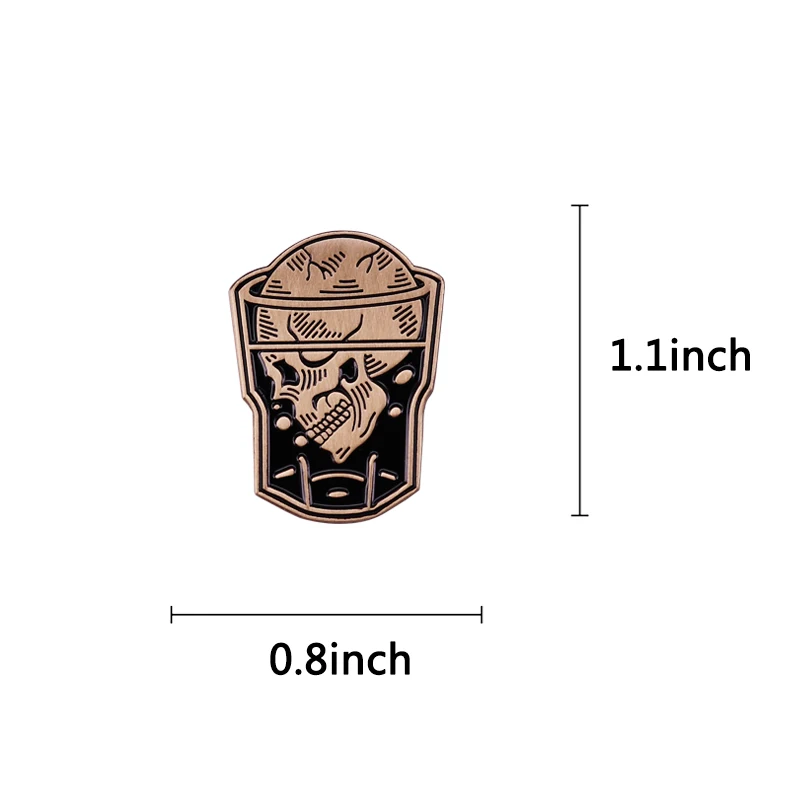 Эмалированная заколка в виде черепа виски мужские стиле ретро Хэллоуин