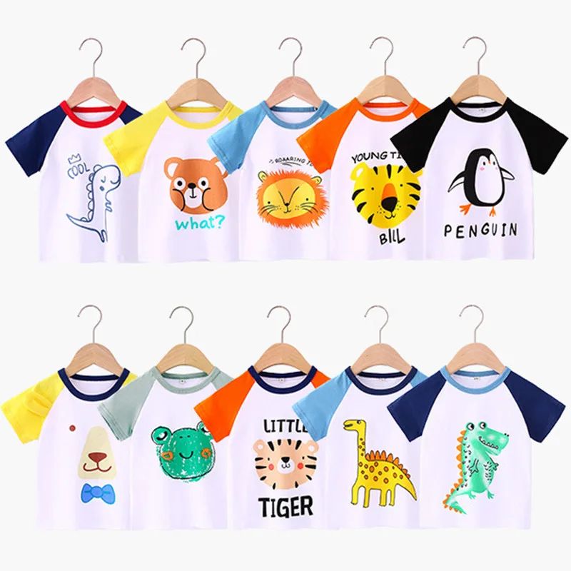Футболки для маленьких мальчиков Детская летняя футболка с коротким рукавом