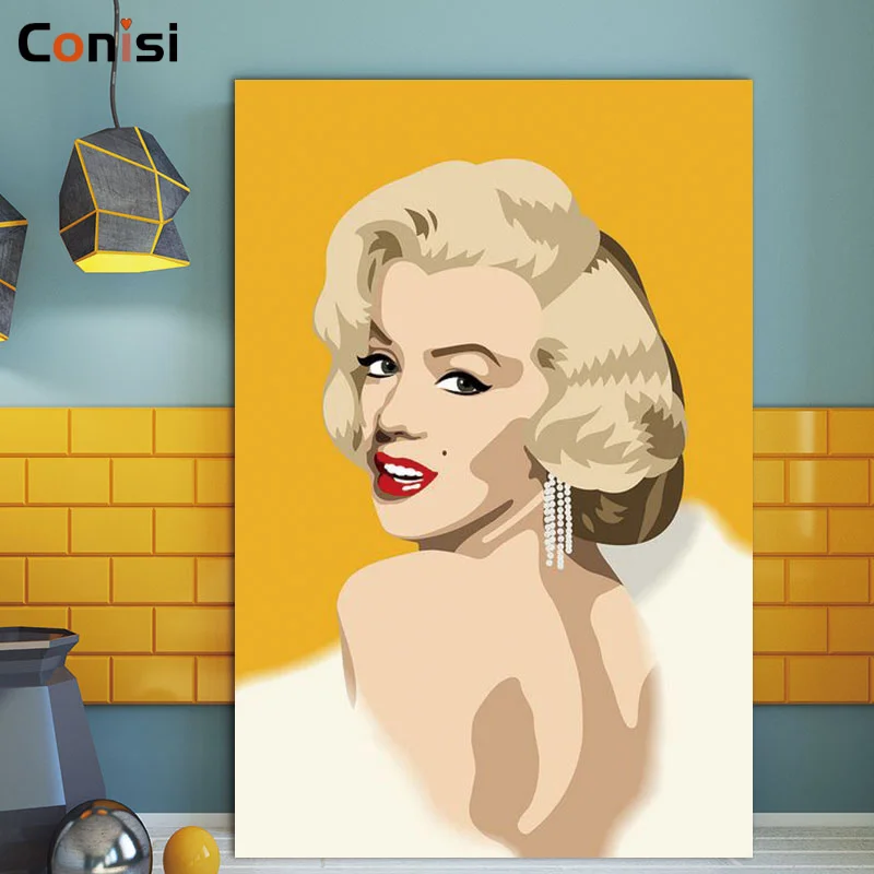 Conisi современные женские звезда холст с Мерилин Монро Картины очаровательные