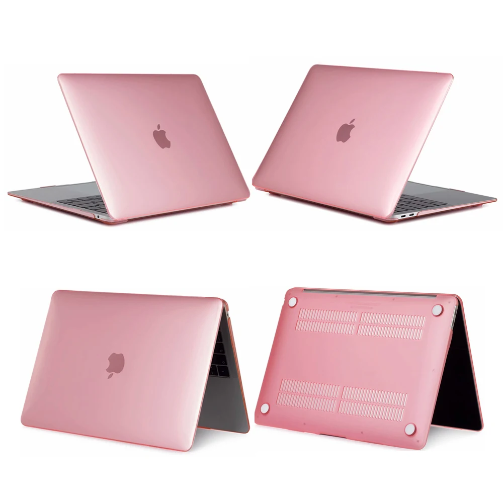 Crystal pink Чехол для ноутбука Apple MacBook Air Pro retina 11 12 13 15 Mac Book 13,3 15,4 дюймов Чехол с сенсорной панелью+ чехол для клавиатуры - Цвет: Crystal pink