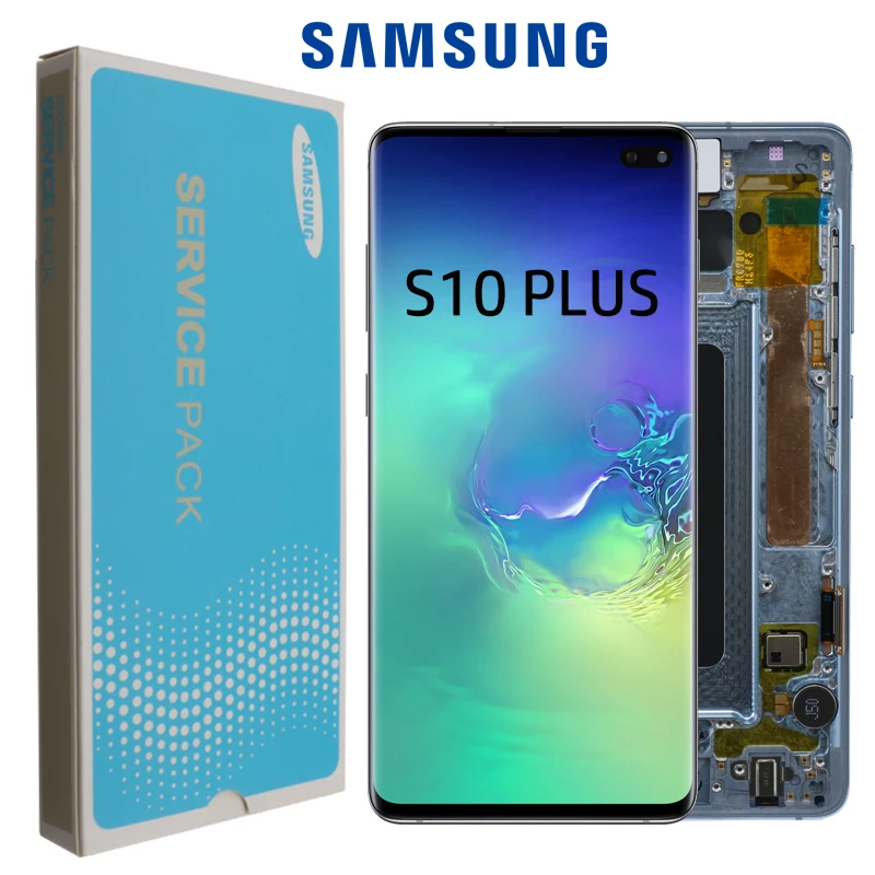 Дисплей для Samsung Galaxy S10 Plus SM G9750 G975F 6.4 '' SUPER AMOLED сенсорный экран дигитайзер
