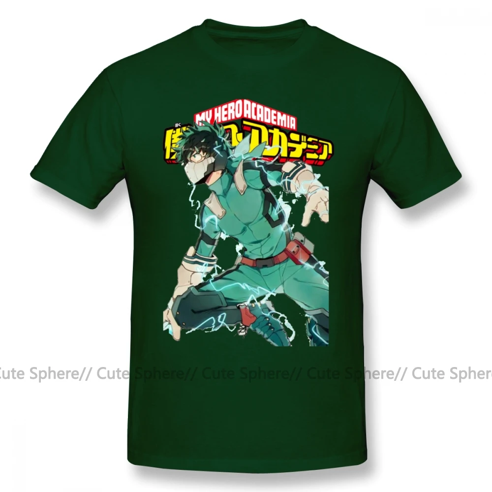 Deku футболка Deku с полным воротником, футболка My Hero Academy, потрясающая Базовая футболка, футболка из 100 хлопка с принтом XXX Man, футболка - Цвет: Dark Green