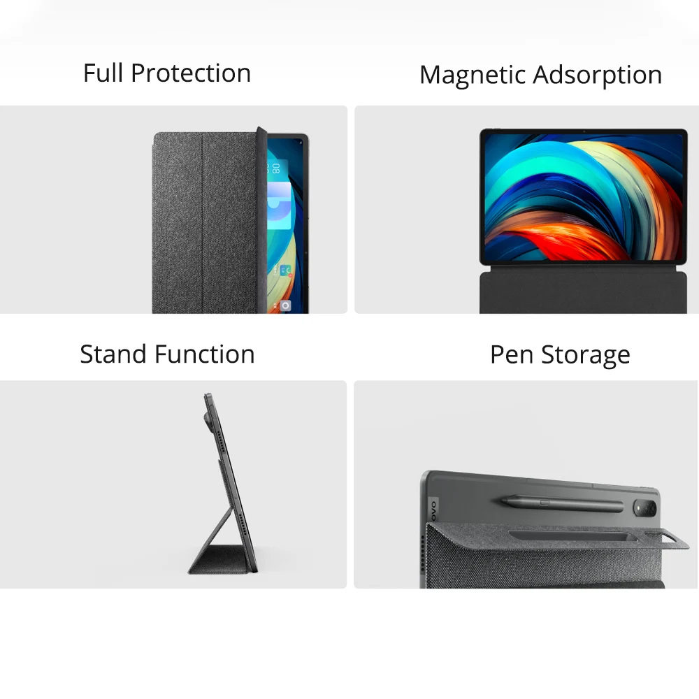 Original Lenovo Tab P12 Pro Case Magnetic Slim Fabric Smart for Xiaoxin Pad 12.6 2021 Cover Funda | Компьютеры и офис