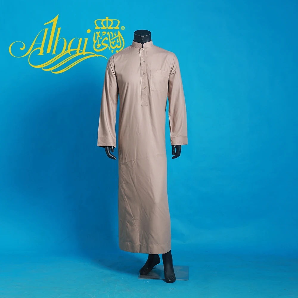 

Мужской мусульманский кафтан в мусульманском стиле суади с длинным рукавом/мусульманский халат Dishdasha/Свободная одежда на Ближний Восток, С...