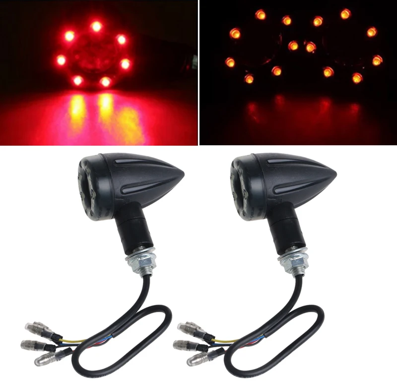 

1 Pair Motorcycle Turn Signal Brake Stop Light 12V 13 LED Indicator Red Yellow NEW