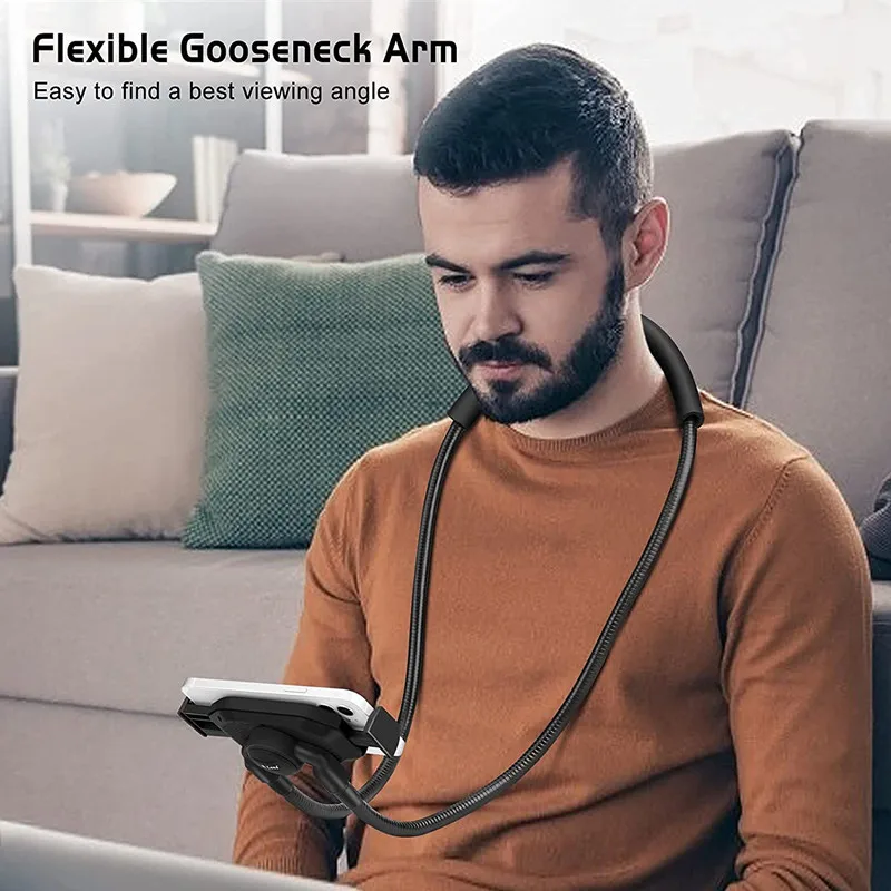 upgrade neck cell phone holder lazy gooseneck for bed hands free neck universal mobile phone stand for 4 11 inch phones tablets free global shipping