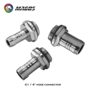 Гибкий фитинг для шланга G14 дюйма, 2 шт., водяной соединитель для системы охлаждения для ID 6-10 мм, фитинг для мягких водопроводных труб