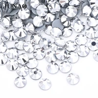 junao ss6 8 10 16 20 30 silver glass crystal hotfix rhinestones flatback hot fix strass stones for wedding dress decoration