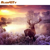 ruopoty winter picture 5d full square drill diamond painting landsacpe diamond embroidery handicraft home decoration