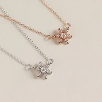 s925 silver color popular necklace christmas snowflake zircon sweet minimalist jewelry flower clavicle chain 2020 best gifts