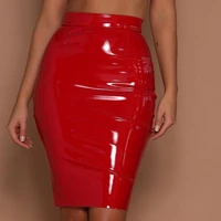 ysdnchi mini pencil skirts black shiny skirts women sexy high waist skirt ladies red female club elegant bodycon