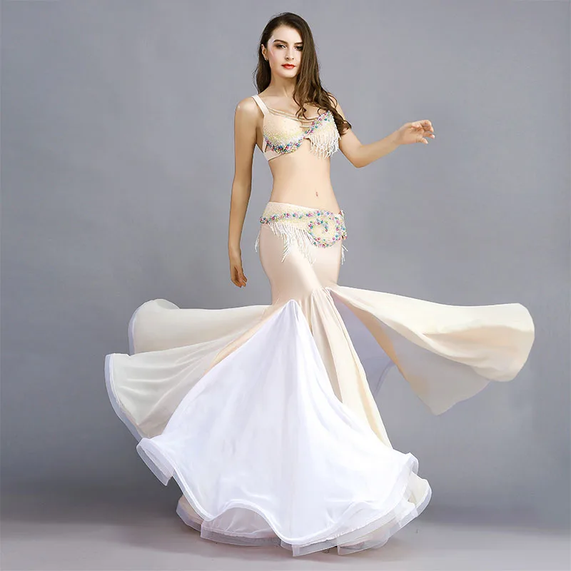 Women Oriental belly dance costumes set dancing clothes Bra Belt fishtail Skirt mermaid outfit dress | Тематическая одежда и