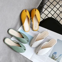 girls slippers 2022 spring summer new kids simple wide pu princess indoor home square toe shoes girls sandals outside girl shoe