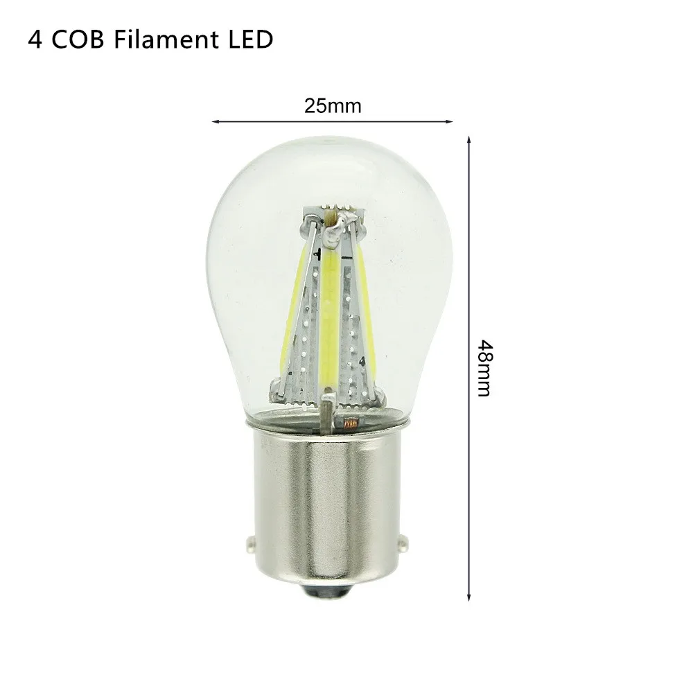 4 x COB Filament 1 шт. ANBLUB 12 В светодиодный автомобильный Поворотный Светильник s 1156 BA15S P21W 1157 BAY15D COB лампа накаливания авто задний тормозной светильник сигнальная лампа заднего хода - Испускаемый цвет: 4 x COB Filament