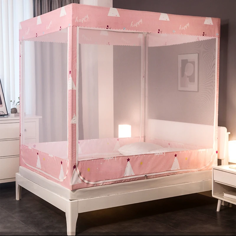 Домашняя Штора для кровати с москитной сеткой один корпус поддержкой полностью