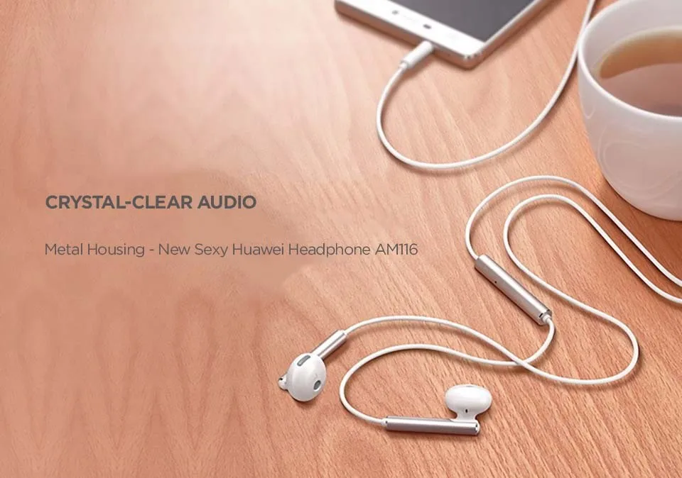 Оригинальные металлические наушники huawei AM116 с микрофоном и регулятором громкости для huawei P7 P8 P9 Lite P10 Plus Honor 5X 6X Mate7 8 9