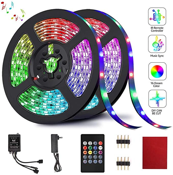 Binval RGB светодиодный 10 м Светодиодные полосы света музыкальной синхронизации Цвет Изменение 20/24/44-клавишным ИК-пульт дистанционного управления для дома вечерние для дома и улицы