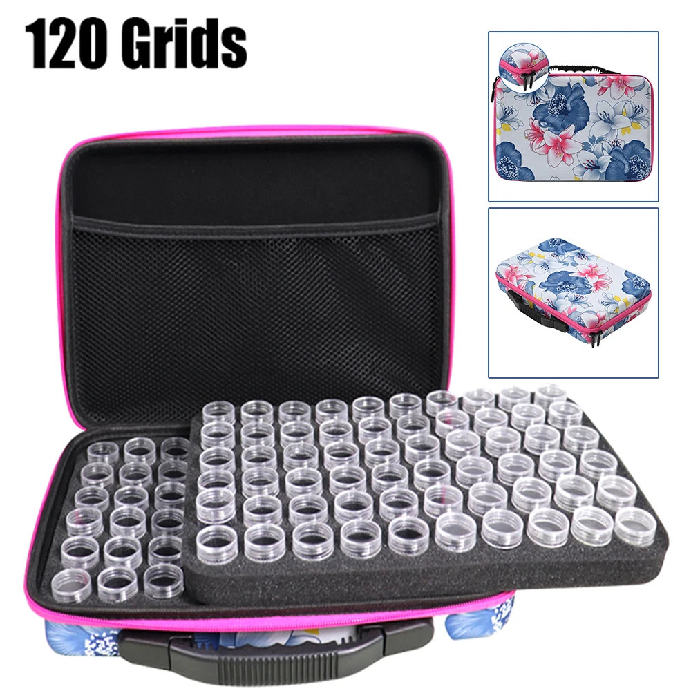 

15/54/60/70/80/120Bottles Diamond Painting Mosaic Bead Organizer Box Accessories Embroidery Container Bag Zipper Carry Case Tool