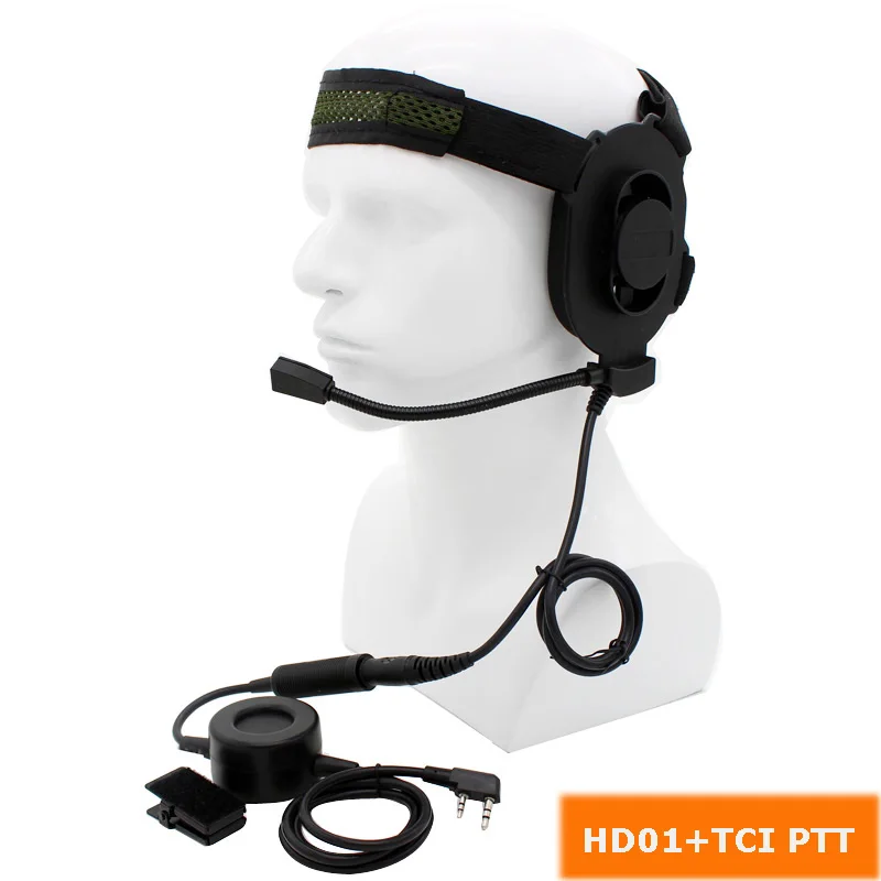 HD01 with TCI Z Тактический HD01 с U94 PTT Peltor PTT двухстороннее радио гарнитура для BaoFeng UV-5R UV-82 BF-F8HP UV-6R Retevis RT-5R иди и болтай Walkie Talkie - Цвет: HD01 with TCI