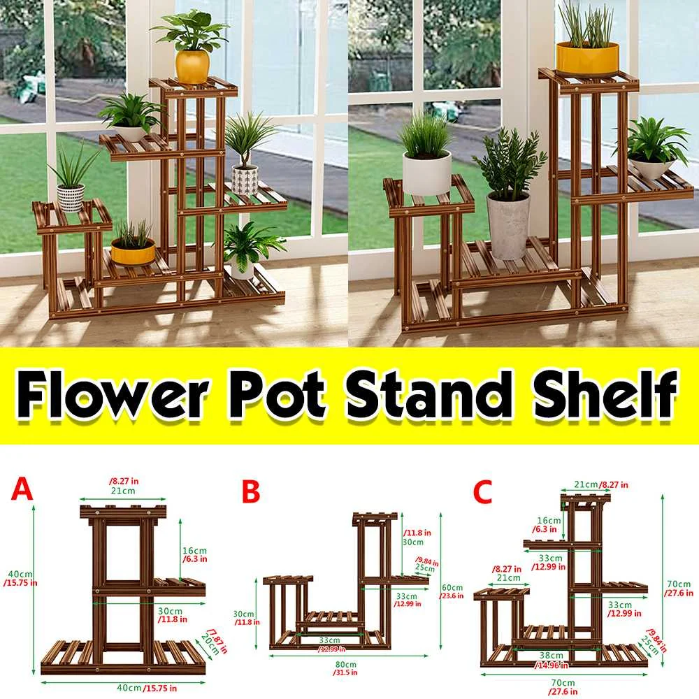 

Деревянный многоярусный держатель для цветов и растений, стойка, деревянные полки, стеллаж для цветов на балконе, стеллаж для растений, стел...