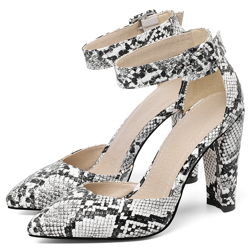 

KARINLUNA Lady Summer Office Pointed Toe Sandals Elegant Shallow High Heels Women Sandals Fashion Animal Print Ol Women Shoes