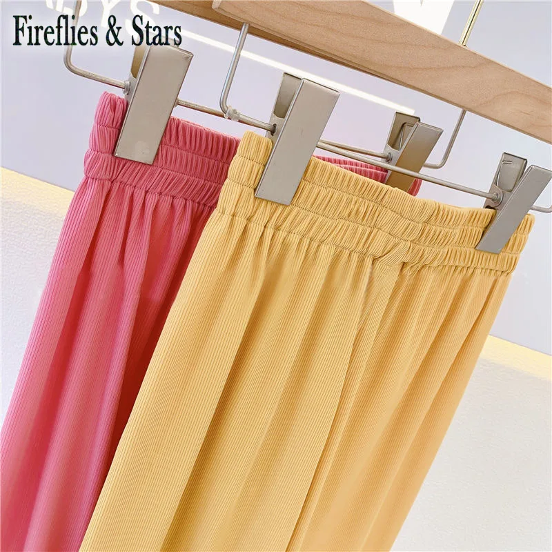 Летний комплект из 2 предметов для девочек детская блузка + штаны детские костюмы