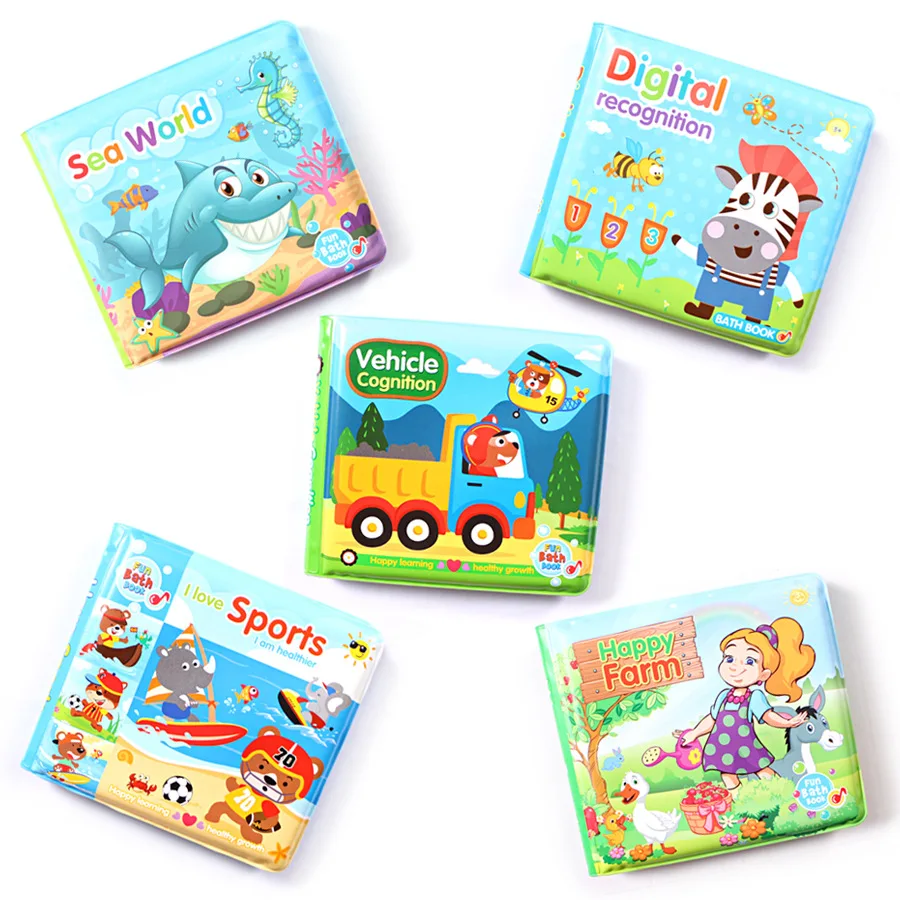 

Children's Eva Early Education Torn Bath Book Waterproof Cartoon Infant Water Cloth Baby Fancy Toy Custom