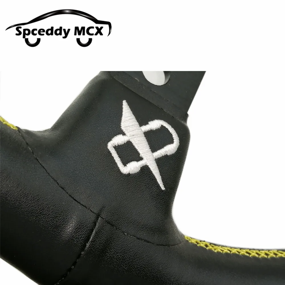 Spceddy MCX 13 дюймов 320 мм гоночное рулевое колесо из натуральной кожи с вышивкой Спорт
