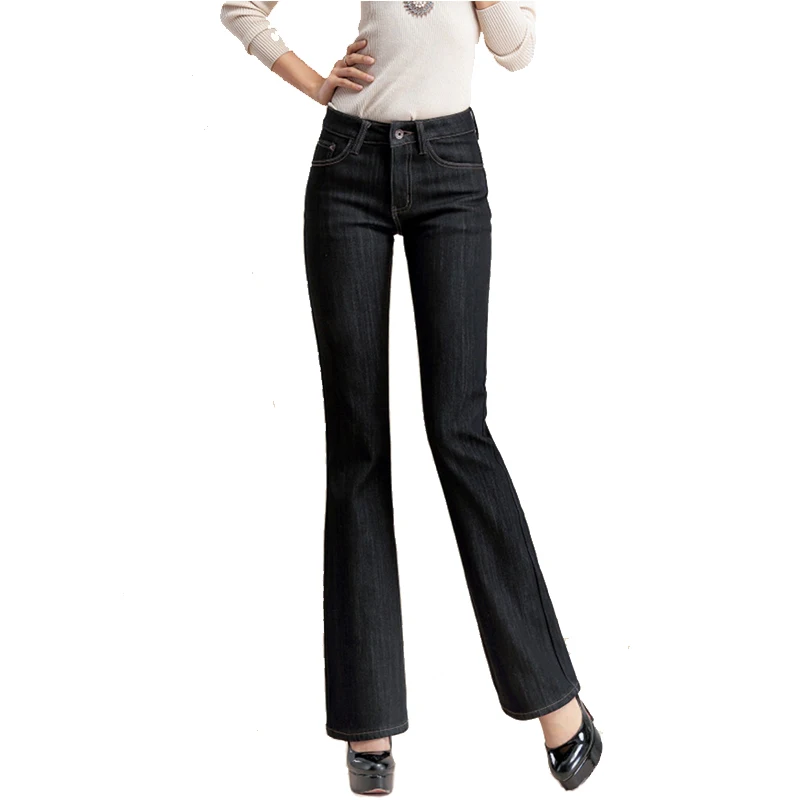 Утепленные женские джинсы с плюшевой подкладкой для детей со средней талией