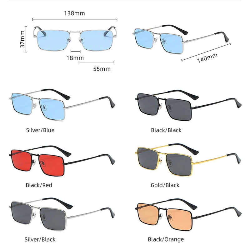 

2021 Polarized Square Men's Sunglasses Retro Vintage Rectangle Small Frame Sun Glasses New Brand Design Eyeware UV400 Unisex