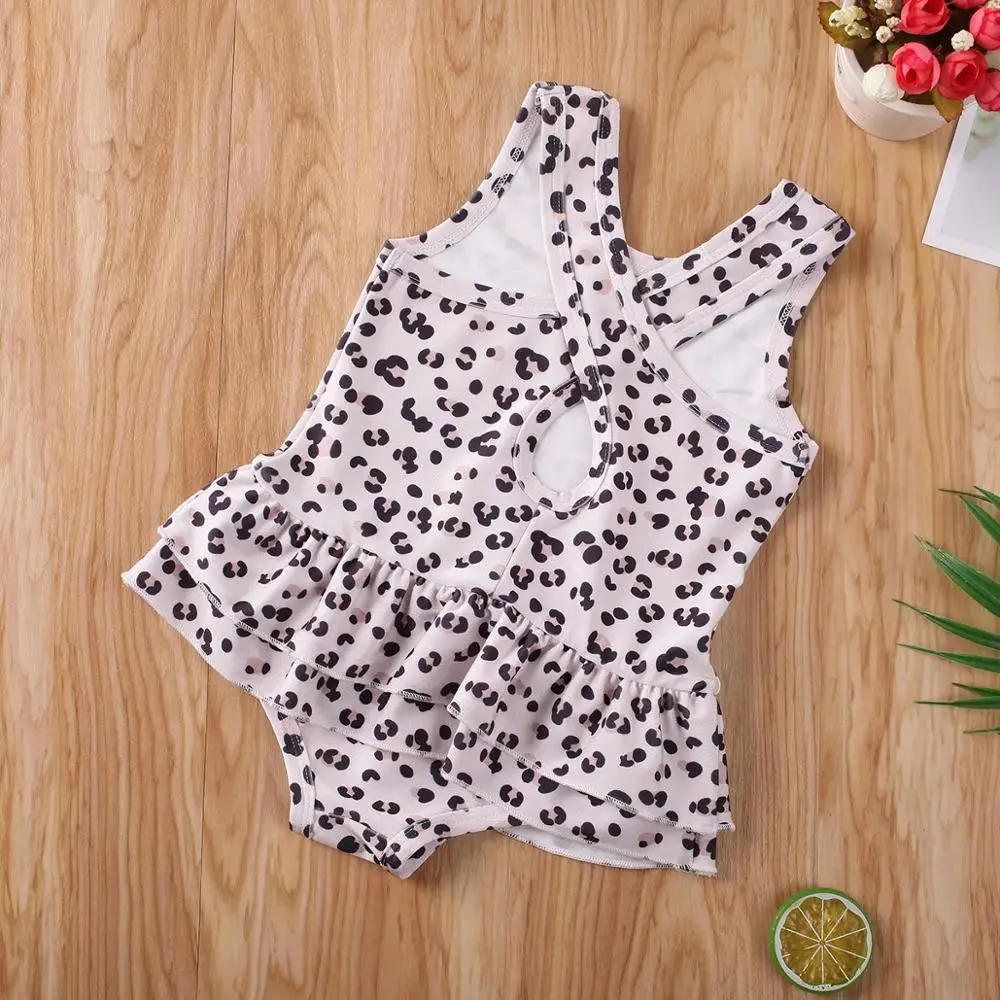 

Baby Girls Clothes Cute Bow Leopard Print Fly Sleeve One Piece Swimsuit Swimwear Swimming Clothes